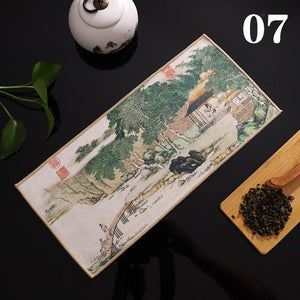 Chinese Painted Thick Tea Towel Super Absorbent High-end Tea Set Accessories Table Mats Professional RagTea Napkin acacuss