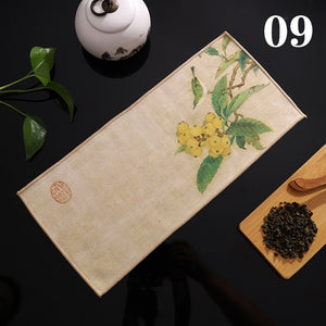 Chinese Painted Thick Tea Towel Super Absorbent High-end Tea Set Accessories Table Mats Professional RagTea Napkin acacuss