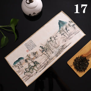 Chinese Painted Thick Tea Towel Super Absorbent High-end Tea Set Accessories Table Mats Professional RagTea Napkin acacuss