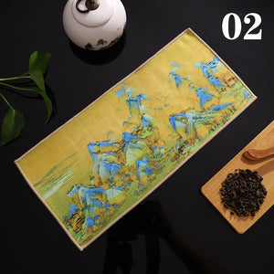 Chinese Painted Thick Tea Towel Super Absorbent High-end Tea Set Accessories Table Mats Professional RagTea Napkin acacuss