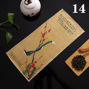 Chinese Painted Thick Tea Towel Super Absorbent High-end Tea Set Accessories Table Mats Professional RagTea Napkin acacuss