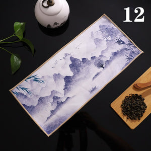Chinese Painted Thick Tea Towel Super Absorbent High-end Tea Set Accessories Table Mats Professional RagTea Napkin acacuss