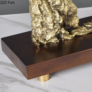 Chinese Style Brass Ornaments Welcoming Pine Statue Sculpture Household Accessories Living Room Decoration Crafts Figurines Gift acacuss