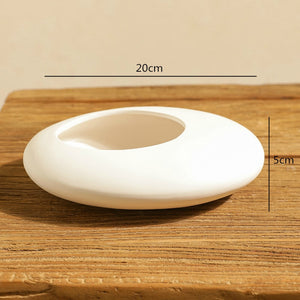 Chinese Style Ceramics Vase Flower Pot Black White Cobblestone Deformation Flower Arrangement Accessories Modern Home Decoration acacuss