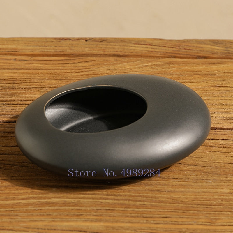 Chinese Style Ceramics Vase Flower Pot Black White Cobblestone Deformation Flower Arrangement Accessories Modern Home Decoration acacuss