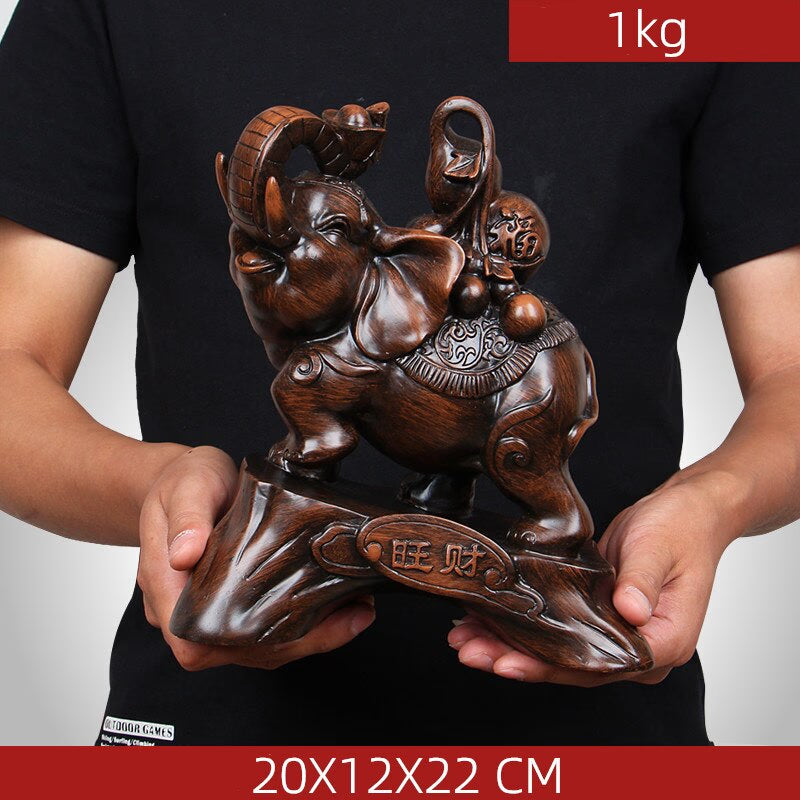 Chinese Style Elephant Animal Wine Cabinet Statue Ornaments Resin Sculpture Crafts Home Decoration Accessories Wedding Gifts acacuss