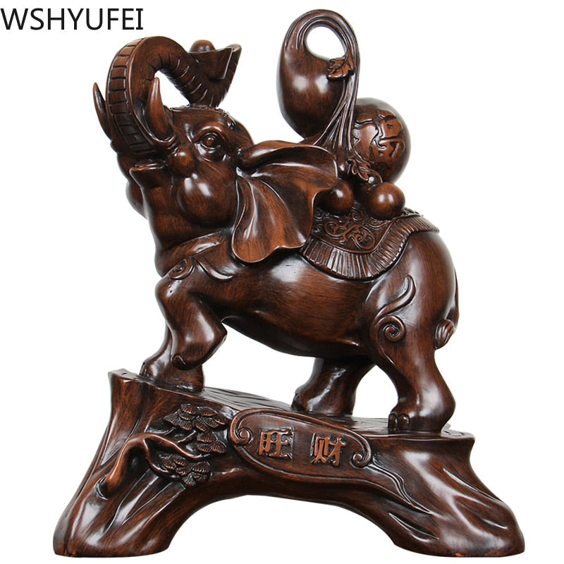 Chinese Style Elephant Animal Wine Cabinet Statue Ornaments Resin Sculpture Crafts Home Decoration Accessories Wedding Gifts acacuss
