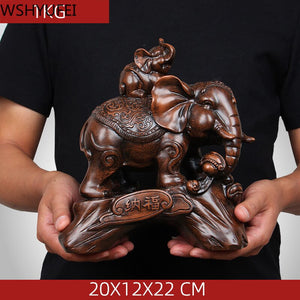 Chinese Style Elephant Animal Wine Cabinet Statue Ornaments Resin Sculpture Crafts Home Decoration Accessories Wedding Gifts acacuss
