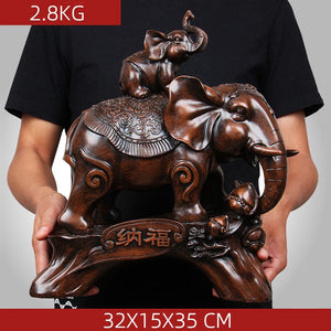 Chinese Style Elephant Animal Wine Cabinet Statue Ornaments Resin Sculpture Crafts Home Decoration Accessories Wedding Gifts acacuss