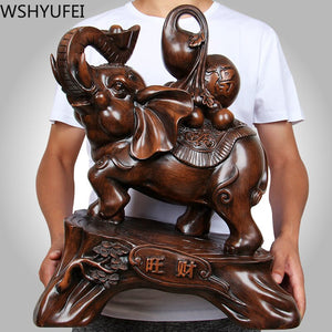 Chinese Style Elephant Animal Wine Cabinet Statue Ornaments Resin Sculpture Crafts Home Decoration Accessories Wedding Gifts acacuss