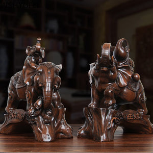 Chinese Style Elephant Animal Wine Cabinet Statue Ornaments Resin Sculpture Crafts Home Decoration Accessories Wedding Gifts acacuss