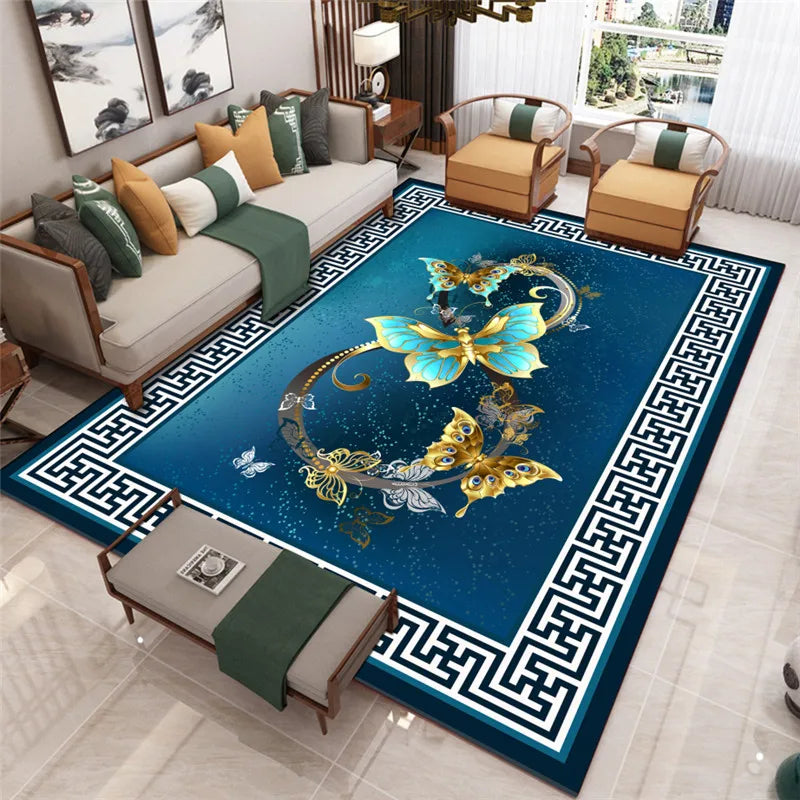 Chinese Style Living Room Carpet Coffee Table Floor Mat Chinese Style Study Bedroom Bedside Home Decoration Non-slip Floor Mat acacuss