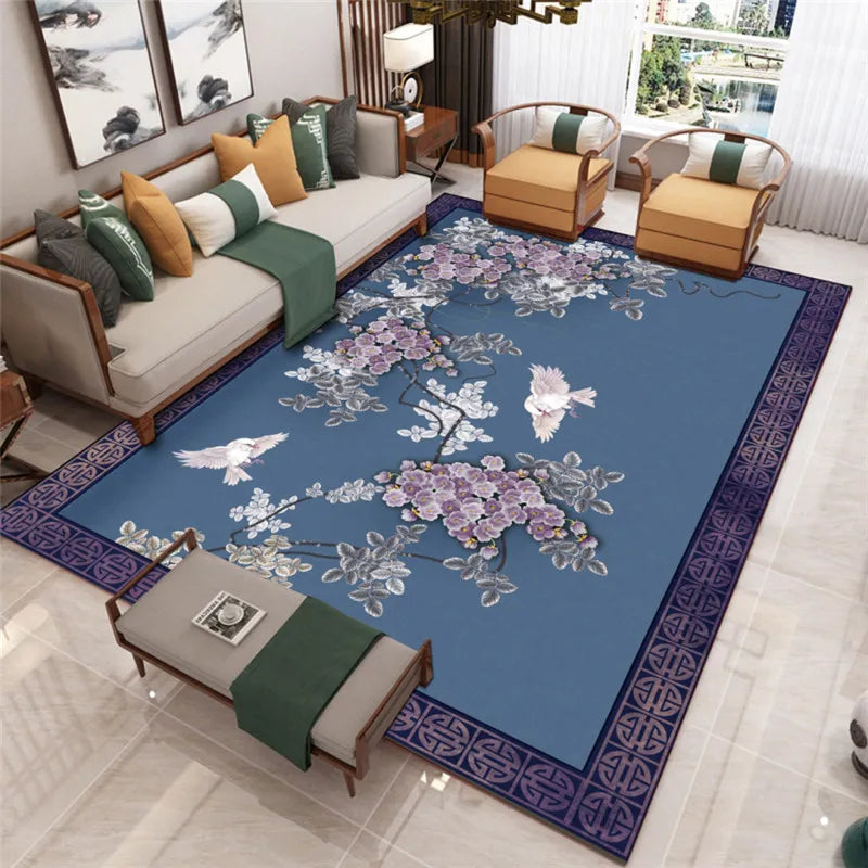 Chinese Style Living Room Carpet Coffee Table Floor Mat Chinese Style Study Bedroom Bedside Home Decoration Non-slip Floor Mat acacuss
