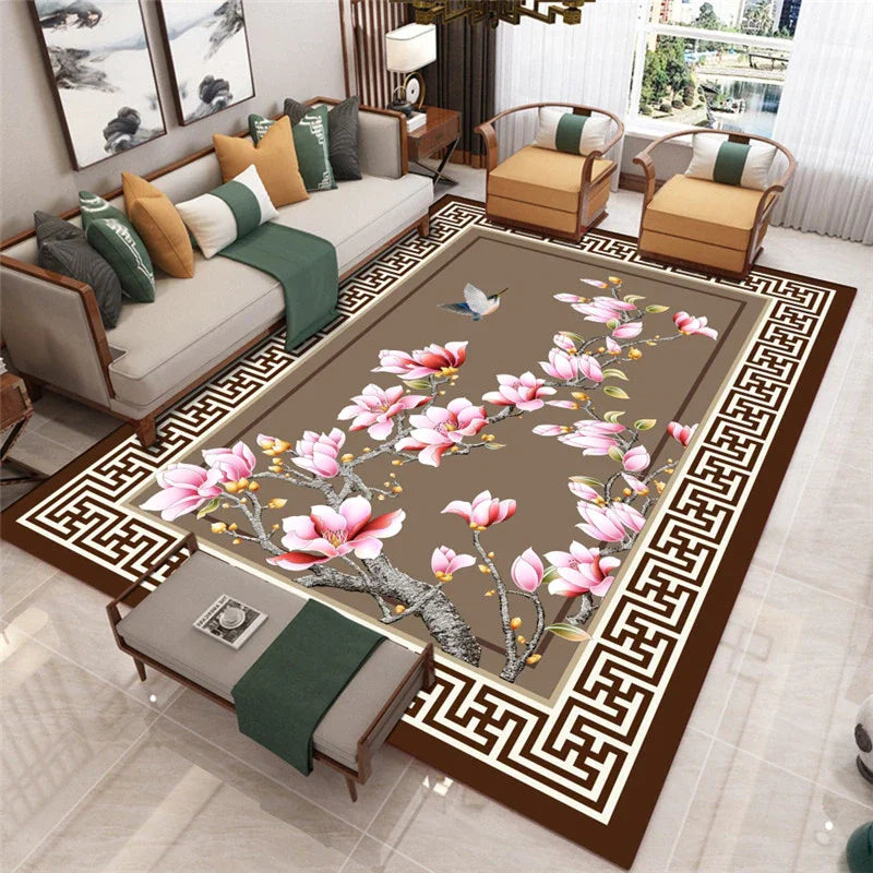 Chinese Style Living Room Carpet Coffee Table Floor Mat Chinese Style Study Bedroom Bedside Home Decoration Non-slip Floor Mat acacuss