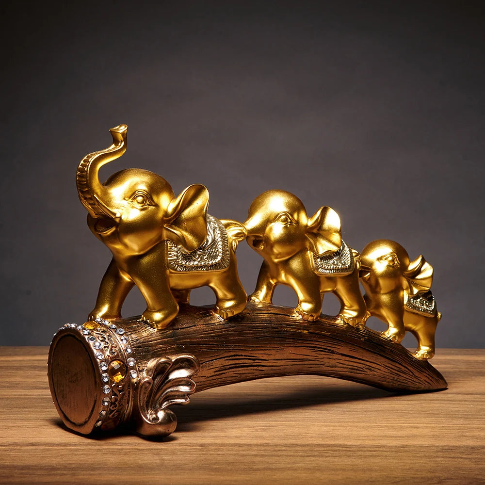 Chinese Style Ornaments Extravagance Elephant Statue Sculpture Home Room Decor Desk Decoration Office Accessories Fengshui Decor acacuss