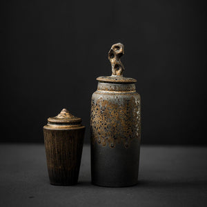 Chinese Style Stoneware Handmade Kanyama Tea Caddy acacuss