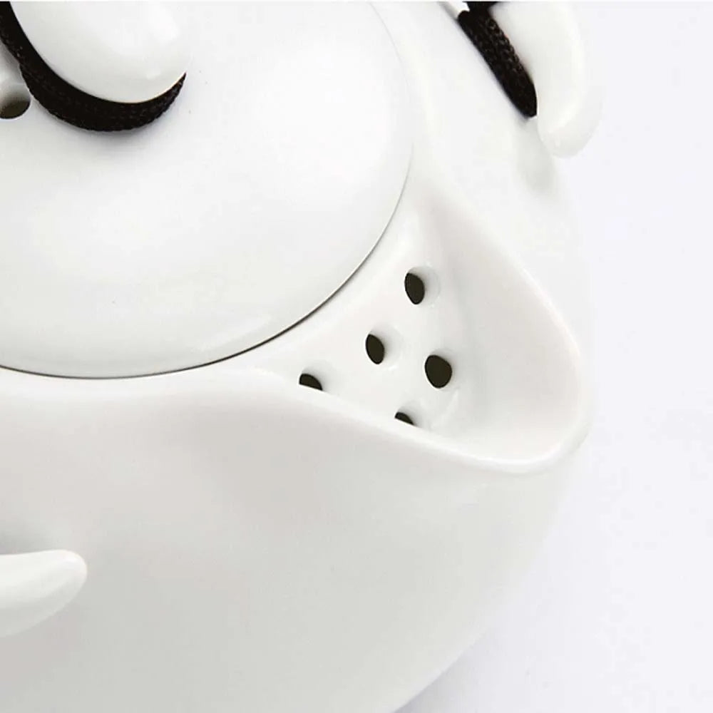 Chinese Tea Travel Set Kung Fu Ceramic Portable Teacups Teapot Porcelain Gaiwan Cups Ceremony Tools Handmade Mini Penguin Pot acacuss