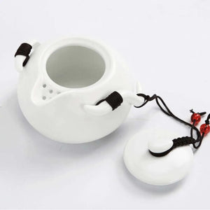 Chinese Tea Travel Set Kung Fu Ceramic Portable Teacups Teapot Porcelain Gaiwan Cups Ceremony Tools Handmade Mini Penguin Pot acacuss