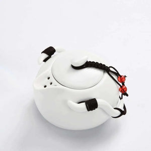 Chinese Tea Travel Set Kung Fu Ceramic Portable Teacups Teapot Porcelain Gaiwan Cups Ceremony Tools Handmade Mini Penguin Pot acacuss