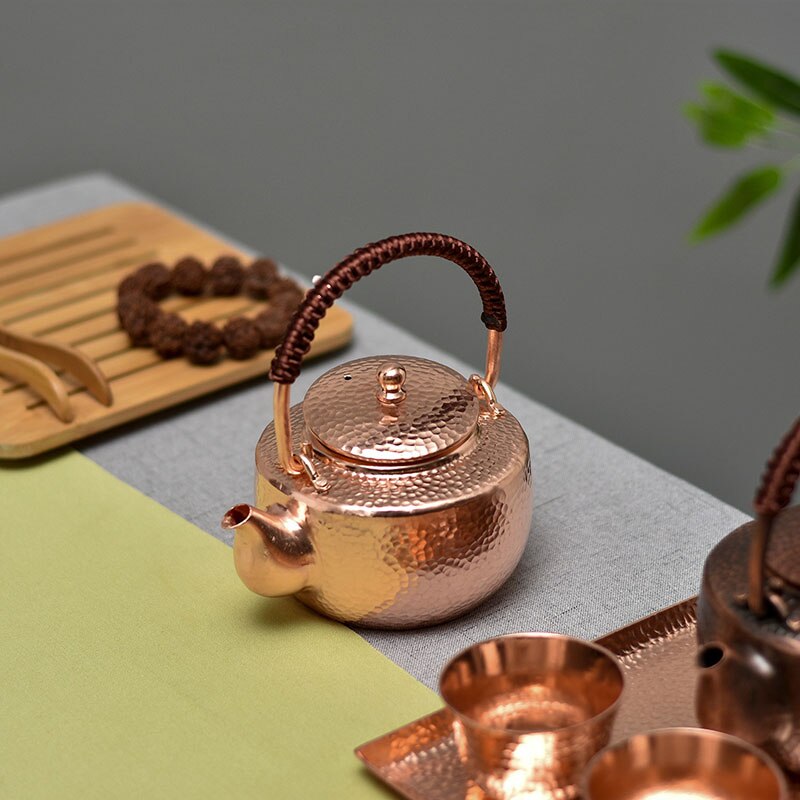 Chinese Teapot Tea Pot Set Traditional Surface Hand-painted Teapot Handmade Hot Water Kettle Copper Burn Kettle Kongfu Tea Set acacuss