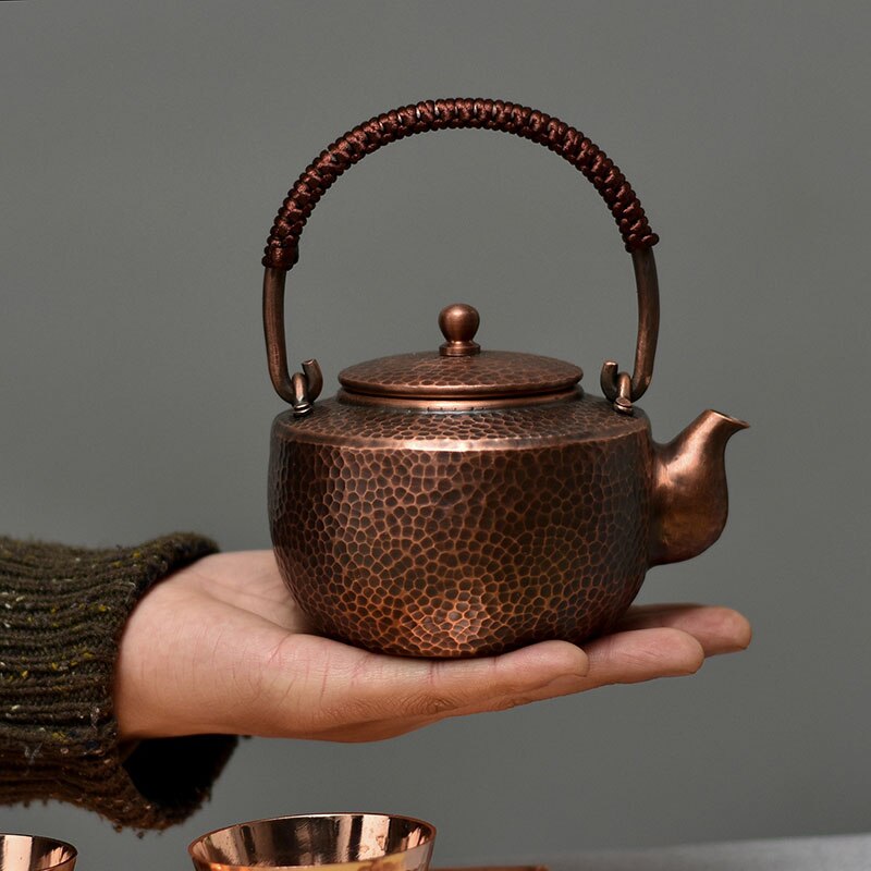 Chinese Teapot Tea Pot Set Traditional Surface Hand-painted Teapot Handmade Hot Water Kettle Copper Burn Kettle Kongfu Tea Set acacuss