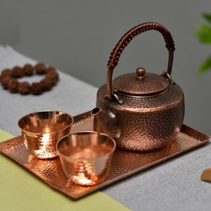 Chinese Teapot Tea Pot Set Traditional Surface Hand-painted Teapot Handmade Hot Water Kettle Copper Burn Kettle Kongfu Tea Set acacuss