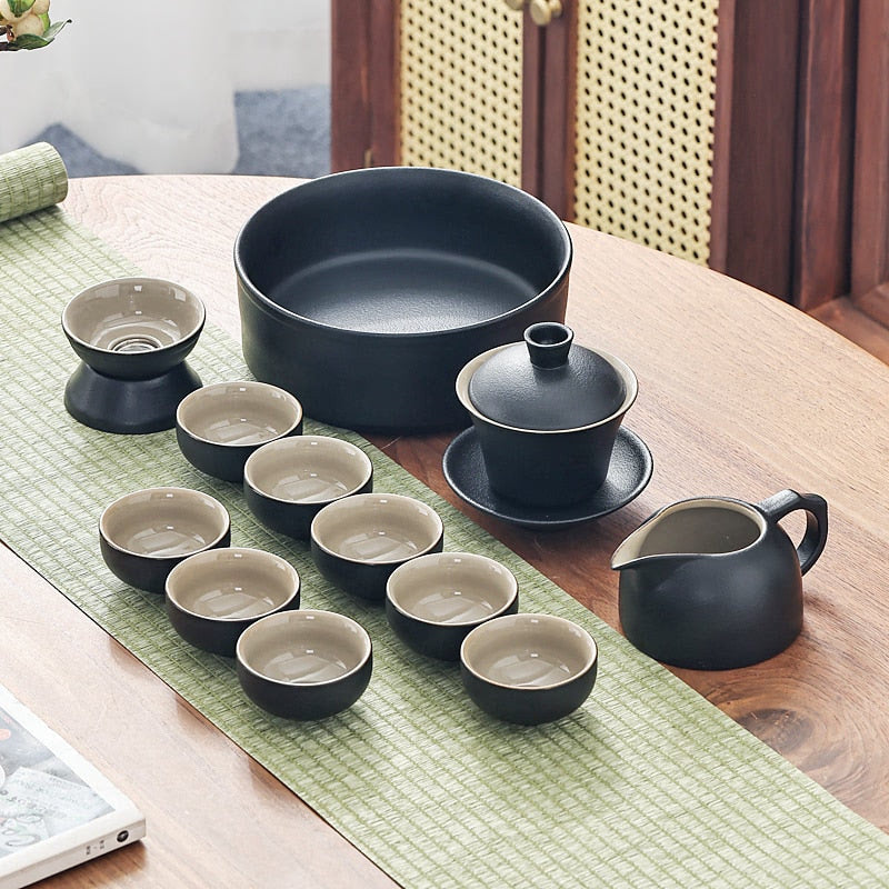 Chinese Travel Tea Set Gaiwan Portable Infusers Ceremony Ceramic Tea Sets Teacup Complete Tools Gift Juego Te Kitchen Teaware acacuss