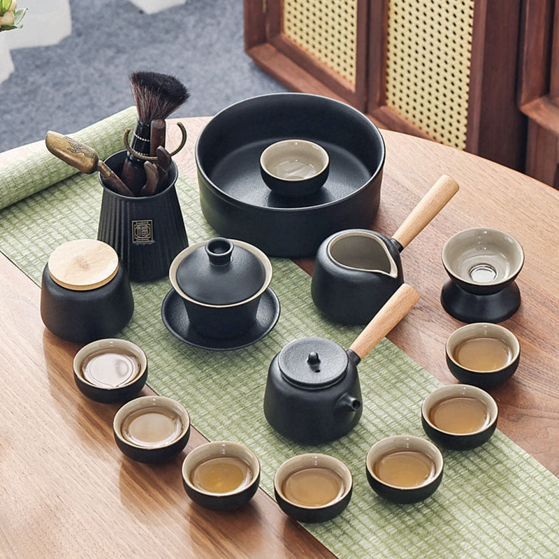 Chinese Travel Tea Set Gaiwan Portable Infusers Ceremony Ceramic Tea Sets Teacup Complete Tools Gift Juego Te Kitchen Teaware acacuss