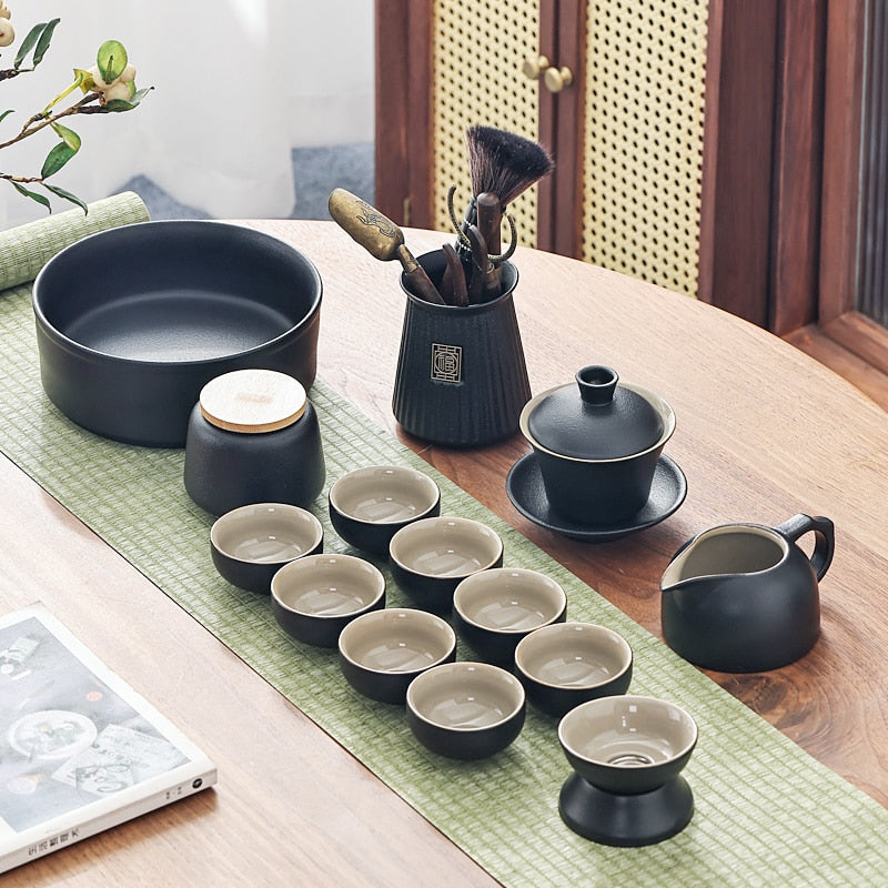 Chinese Travel Tea Set Gaiwan Portable Infusers Ceremony Ceramic Tea Sets Teacup Complete Tools Gift Juego Te Kitchen Teaware acacuss