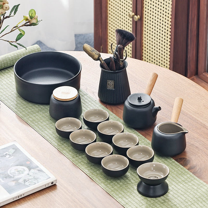 Chinese Travel Tea Set Gaiwan Portable Infusers Ceremony Ceramic Tea Sets Teacup Complete Tools Gift Juego Te Kitchen Teaware acacuss