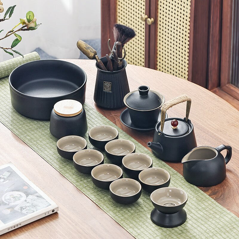 Chinese Travel Tea Set Gaiwan Portable Infusers Ceremony Ceramic Tea Sets Teacup Complete Tools Gift Juego Te Kitchen Teaware acacuss