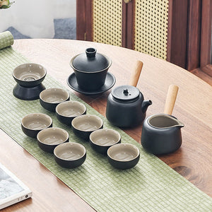 Chinese Travel Tea Set Gaiwan Portable Infusers Ceremony Ceramic Tea Sets Teacup Complete Tools Gift Juego Te Kitchen Teaware acacuss