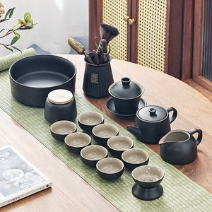 Chinese Travel Tea Set Gaiwan Portable Infusers Ceremony Ceramic Tea Sets Teacup Complete Tools Gift Juego Te Kitchen Teaware acacuss