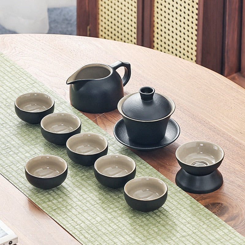 Chinese Travel Tea Set Gaiwan Portable Infusers Ceremony Ceramic Tea Sets Teacup Complete Tools Gift Juego Te Kitchen Teaware acacuss