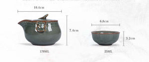 Chinese Vintage Tea Set for One with Two Cups acacuss