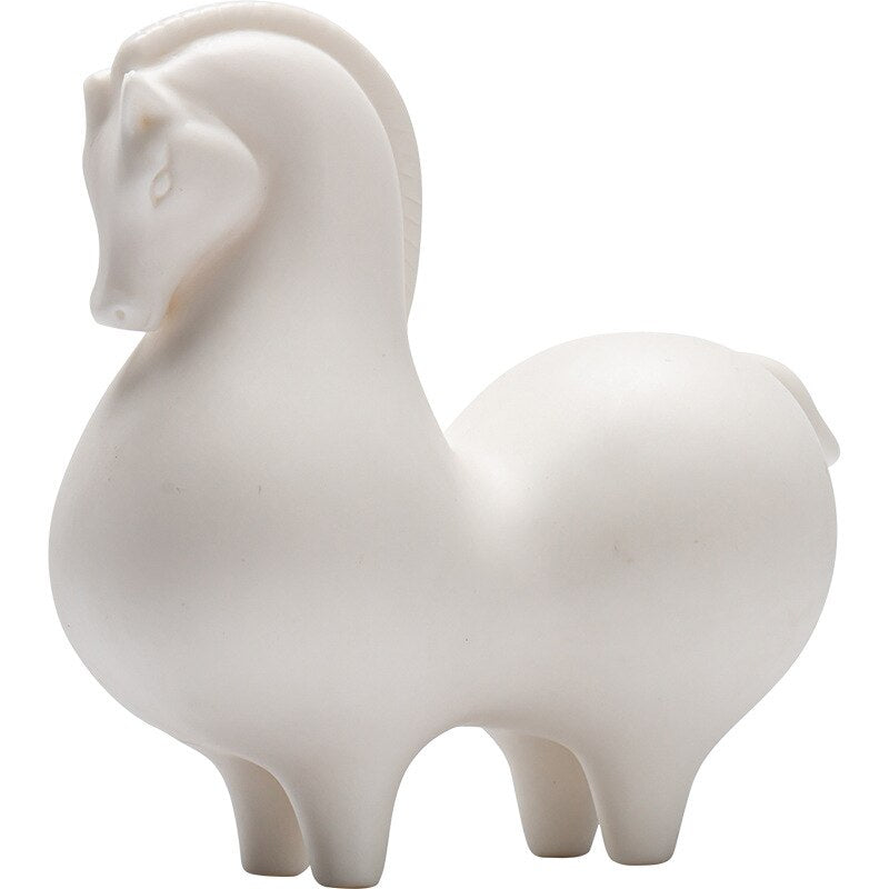 Chinese White Porcelain Horse Statue Vintage Horse Decorative Ceramic Art Zen Creative Ornaments Mascot acacuss