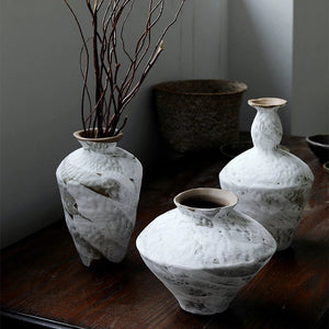 Chinese Zen Ceramic Vase, Living Room, Tea Room, Study Flower Arrangement, Wabi-Sabi, Wind Handmade, Vintage, Rough Pottery, acacuss