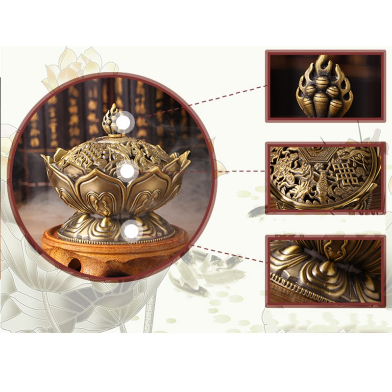 Chinese brass incense burner acacuss