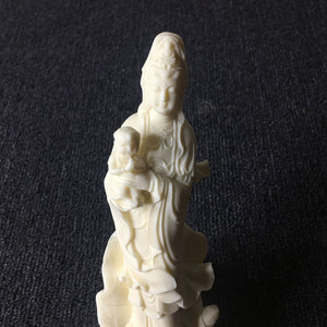Chinese seek a child Avalokitesvara Buddha statue Resin figure sculpture Home worship statue White 18cm / 7.07 in acacuss
