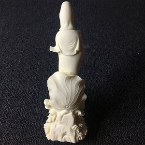 Chinese seek a child Avalokitesvara Buddha statue Resin figure sculpture Home worship statue White 18cm / 7.07 in acacuss
