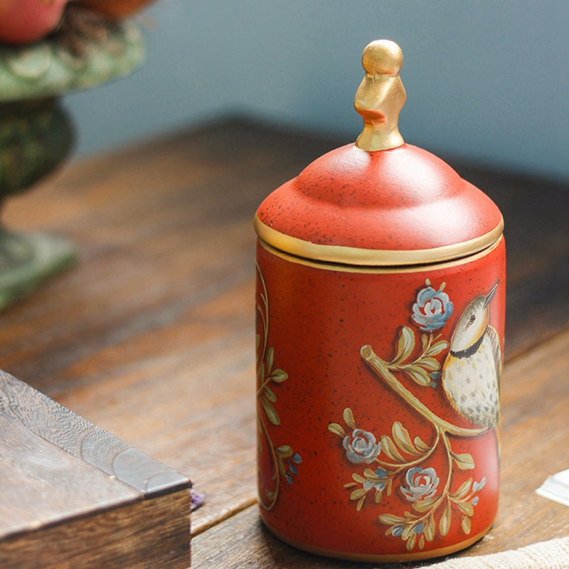 Chinesische Teedose aus Keramik, Retro-Steingut, luftdicht, Gong-Fu aus Keramik, für Süßigkeiten, Tee-Zeremonie-Zubehör - acacuss
