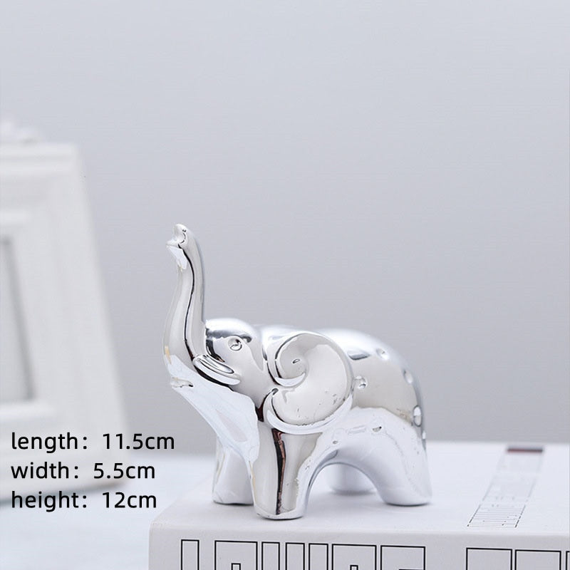 Christmas Decoration Ceramics Animal Figurines Ornaments Home Decor Cute Ceramic Elephant Statues And Sculptures Room Decor acacuss