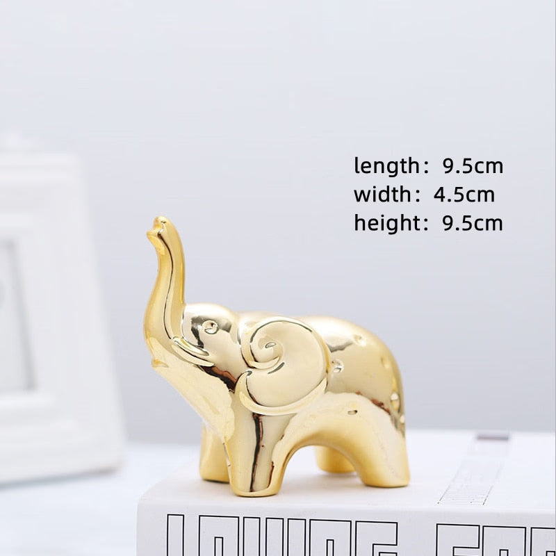 Christmas Decoration Ceramics Animal Figurines Ornaments Home Decor Cute Ceramic Elephant Statues And Sculptures Room Decor acacuss
