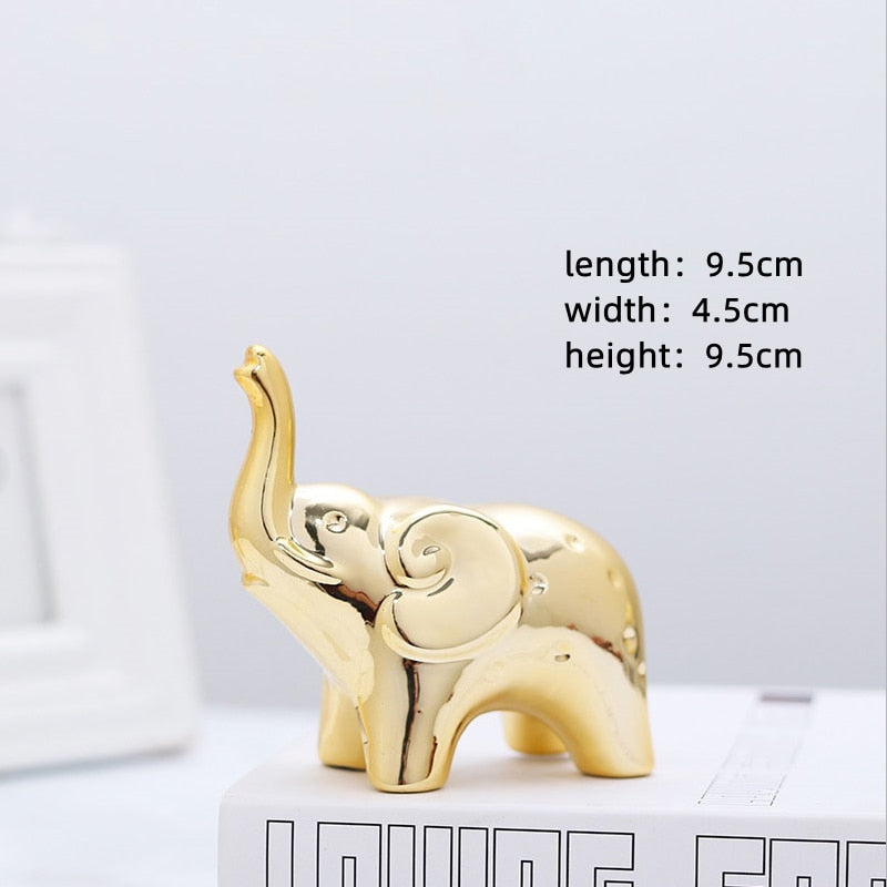Christmas Decoration Ceramics Animal Figurines Ornaments Home Decor Cute Ceramic Elephant Statues And Sculptures Room Decor acacuss