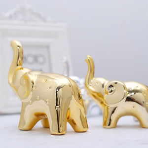 Christmas Decoration Ceramics Animal Figurines Ornaments Home Decor Cute Ceramic Elephant Statues And Sculptures Room Decor acacuss