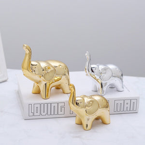 Christmas Decoration Ceramics Animal Figurines Ornaments Home Decor Cute Ceramic Elephant Statues And Sculptures Room Decor acacuss
