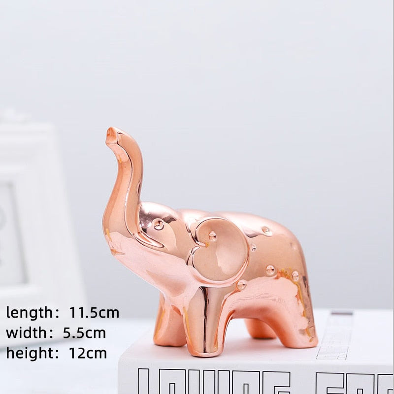 Christmas Decoration Ceramics Animal Figurines Ornaments Home Decor Cute Ceramic Elephant Statues And Sculptures Room Decor acacuss