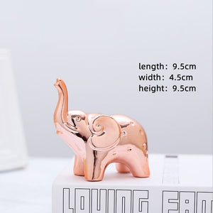 Christmas Decoration Ceramics Animal Figurines Ornaments Home Decor Cute Ceramic Elephant Statues And Sculptures Room Decor acacuss