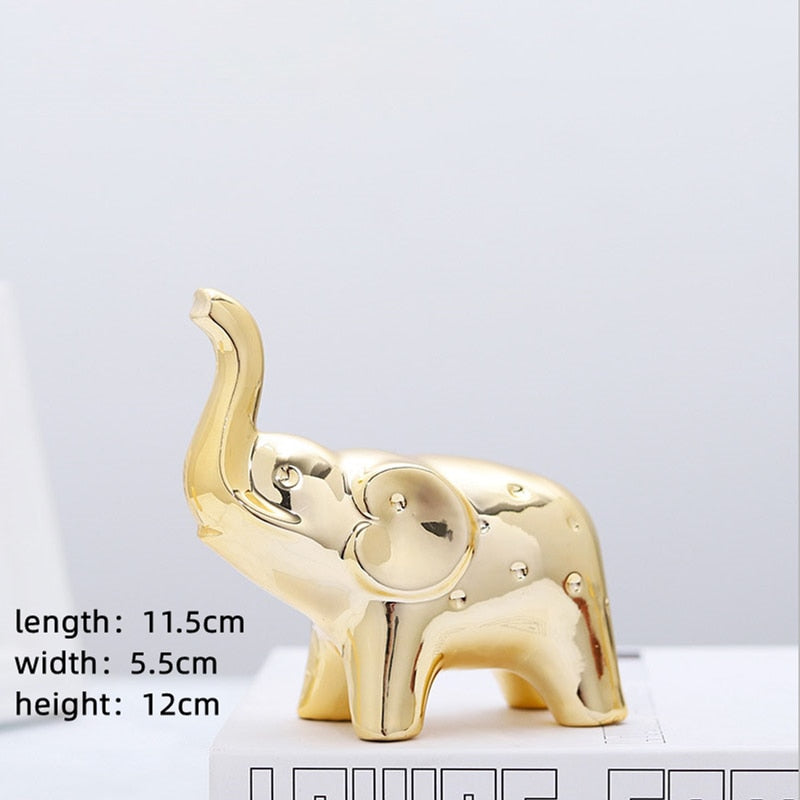Christmas Decoration Ceramics Animal Figurines Ornaments Home Decor Cute Ceramic Elephant Statues And Sculptures Room Decor acacuss