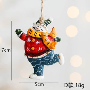 Christmas Decoration Crafts Small Resin Pendant Cute Horse Reindeer Pattern Design Xmas Tree Pendant Christmas Tree Decorations acacuss